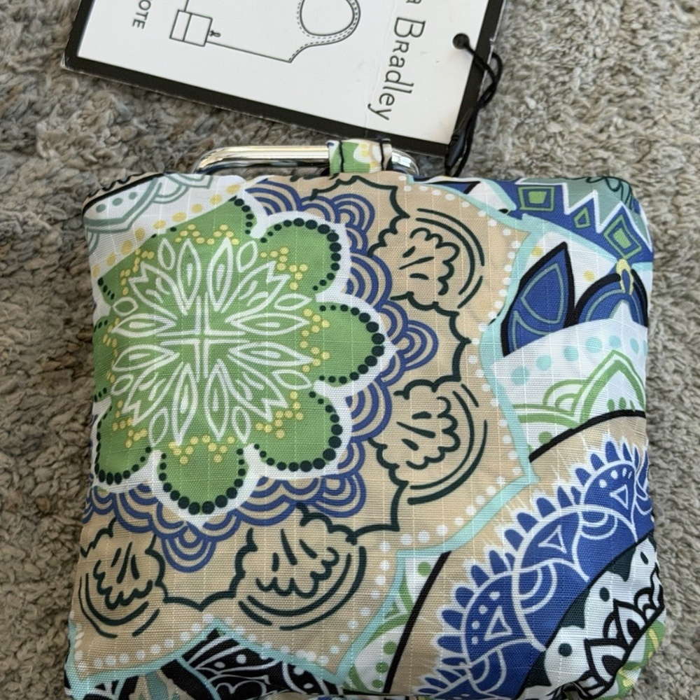 Vera Bradley Sketched Medallion Reusable Tote Bag With Clip - Picture 2 of 4